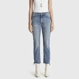 MOTHER | The Insider Crop Step Fray | Night On A Shiny White Vespa